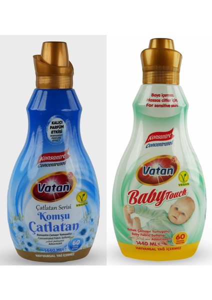 Komşu Çatlatan-Soft Touch 1440 ml 60 Yıkama 2 Adet