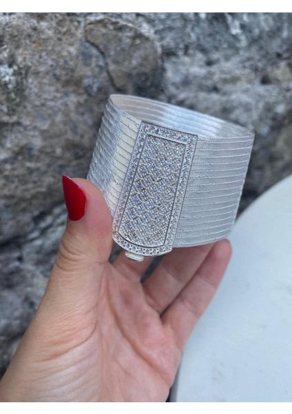 Kadın Gümüş 17 Sıra Prenses Tokalı Trabzon Hasır Bileklik fırsatları