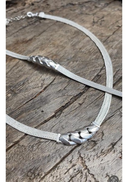 925 Ayar Gümüş Kadın 3 Sıra Gurmet Hasır Set Takımı 1315