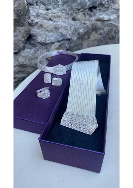 925 Ayar Gümüş Kadın 17 Sıra Bileklik 5 Sıra Gerdanlık Set Takımı 1739 fiyatları