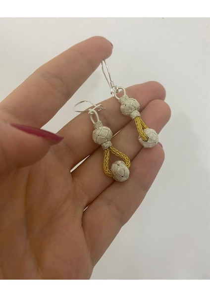 Kadın Gümüş Çift Renkli Kazaziye Küpe 4621