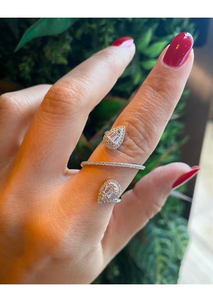 Kadın Gümüş Ithal Damla Model Tasarım Yüzük 0216 fiyatları