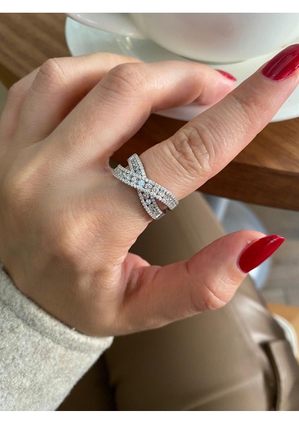 Kadın Gümüş Zirkon Taş Tasarım Yüzük 4843 fiyatları