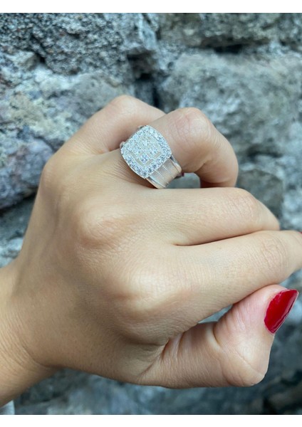 Kadın Gümüş Prenses Tokalı Trabzon Hasır Yüzük 0018
