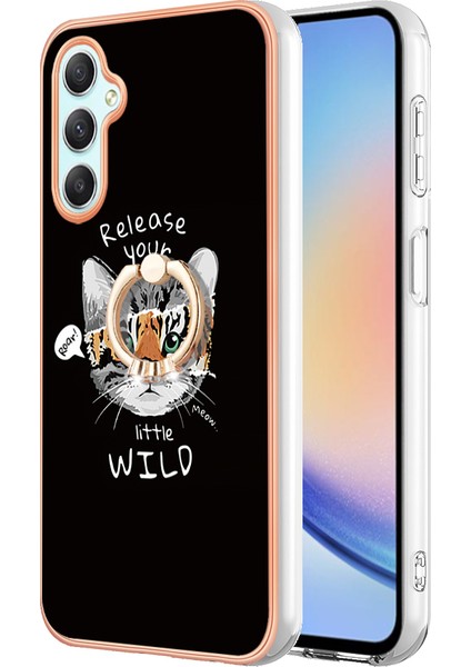 Samsung Galaxy A25 5g / A24 4g Kickstand Telefon Kılıfı Elektraplatma Tpu Kapağı (Yurt Dışından)