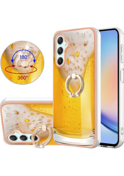 Samsung Galaxy A25 5g / A24 4g Kickstand Telefon Kılıfı Elektraplatma Tpu Kapağı (Yurt Dışından)