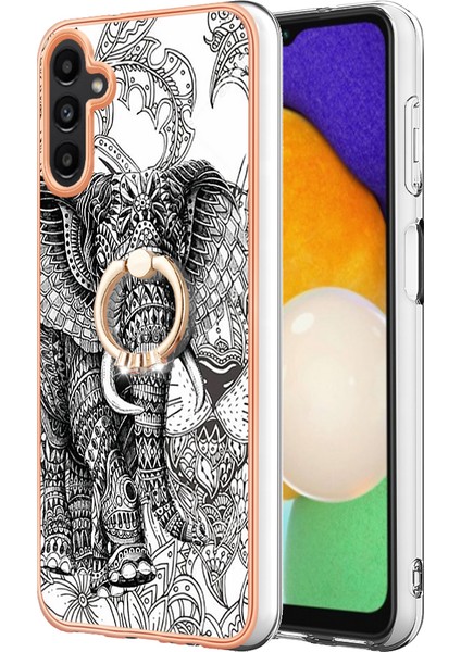 Samsung Galaxy A13 5g / A04S 4g / M13 5g, Tpu Imd Elektrokaplatma Kılıfı Kickstand Telefon Kapağı (Yurt Dışından)