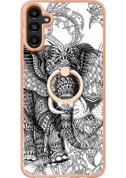 Samsung Galaxy A13 5g / A04S 4g / M13 5g, Tpu Imd Elektrokaplatma Kılıfı Kickstand Telefon Kapağı (Yurt Dışından)