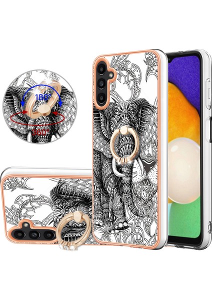 Samsung Galaxy A13 5g / A04S 4g / M13 5g, Tpu Imd Elektrokaplatma Kılıfı Kickstand Telefon Kapağı (Yurt Dışından)