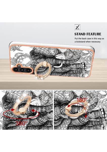 Samsung Galaxy A13 5g / A04S 4g / M13 5g, Tpu Imd Elektrokaplatma Kılıfı Kickstand Telefon Kapağı (Yurt Dışından)