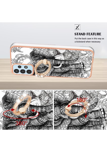 Samsung Galaxy A13 4g Elektrokaplatma Kickstand Tpu Case Telefon Kapağı (Yurt Dışından)