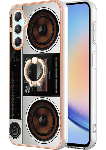 Samsung Galaxy A25 5g / A24 4g Kickstand Telefon Kılıfı Elektraplatma Tpu Kapağı (Yurt Dışından)