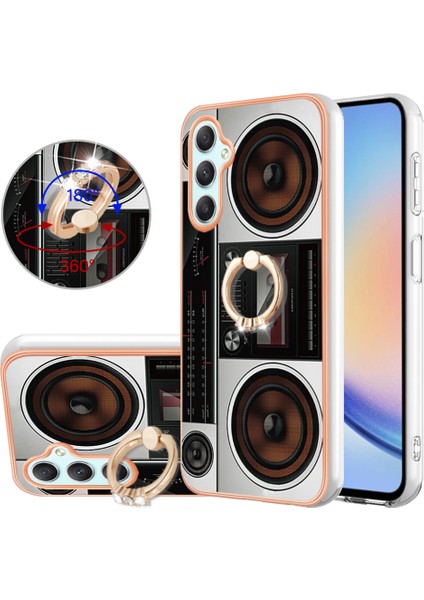 Samsung Galaxy A25 5g / A24 4g Kickstand Telefon Kılıfı Elektraplatma Tpu Kapağı (Yurt Dışından)