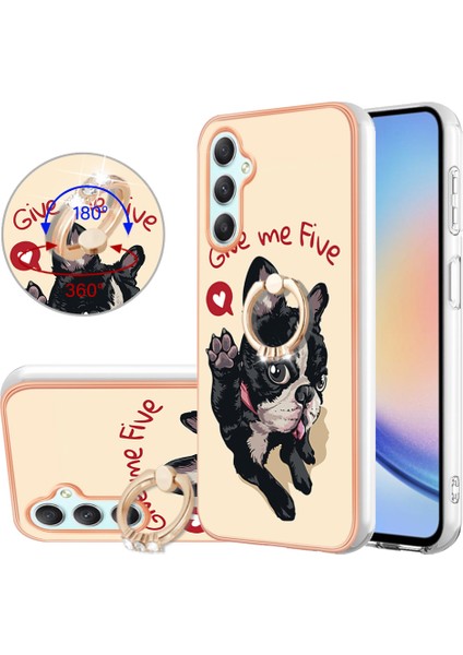 Samsung Galaxy A25 5g / A24 4g Kickstand Telefon Kılıfı Elektraplatma Tpu Kapağı (Yurt Dışından)
