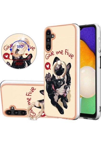 Samsung Galaxy A13 5g / A04S 4g / M13 5g, Tpu Imd Elektrokaplatma Kılıfı Kickstand Telefon Kapağı (Yurt Dışından)