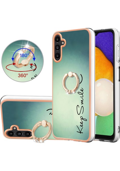 Samsung Galaxy A13 5g / A04S 4g / M13 5g, Tpu Imd Elektrokaplatma Kılıfı Kickstand Telefon Kapağı (Yurt Dışından)
