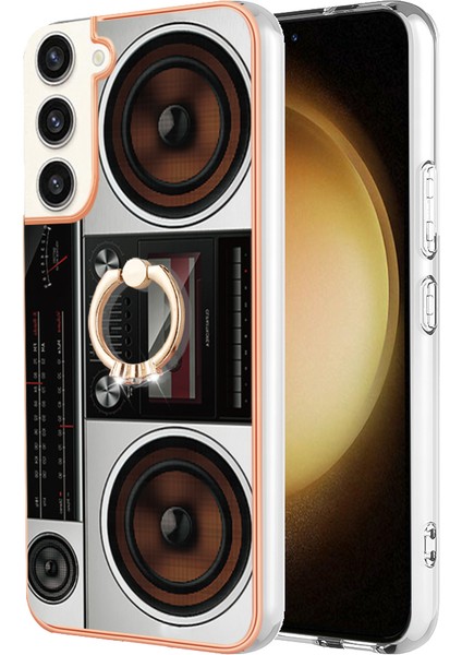 Samsung Galaxy S23+ Telefon Tpu Kılıfı Elektrokaplama Kickstand Cover (Yurt Dışından)