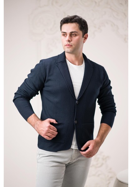 Regular Fit Torba Cepli Çizgili Düğmeli Erkek Triko Hırka modelleri