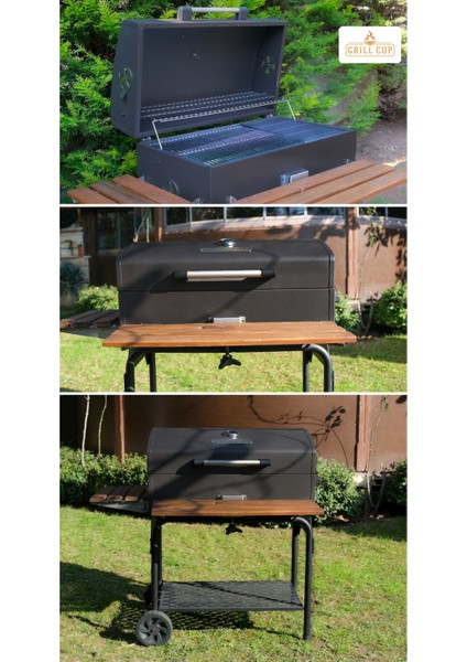 075 cm Profesyonel Barbekü Mangal Mat Elagan Gri
