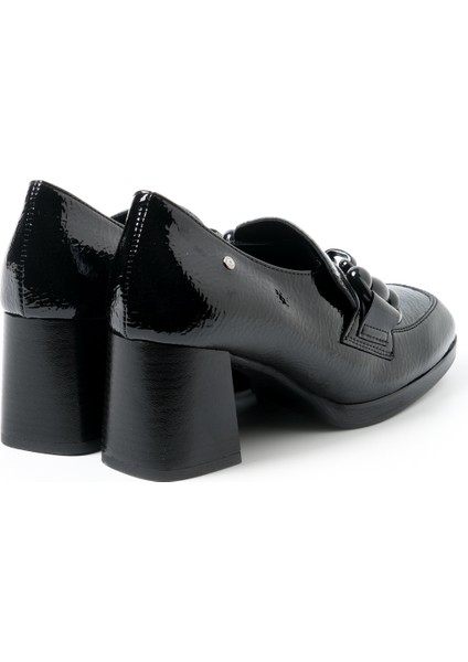 Kadın Dolgu Taban Ayakkabı 374934DS Donna Serena 4934 Ds Naplak Nero