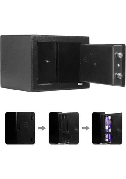 17EF Elektronik Şifreli Çelik Para Kasası Ev&iş&ofis&otel Tipi Kasa 3mm Montaj Kit fiyatları