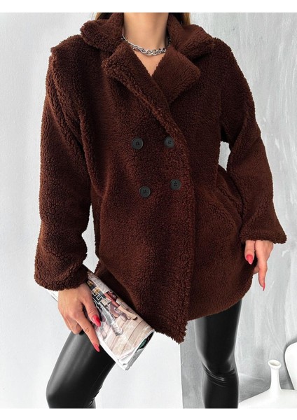 Dört Düğme Peluş Mont modelleri