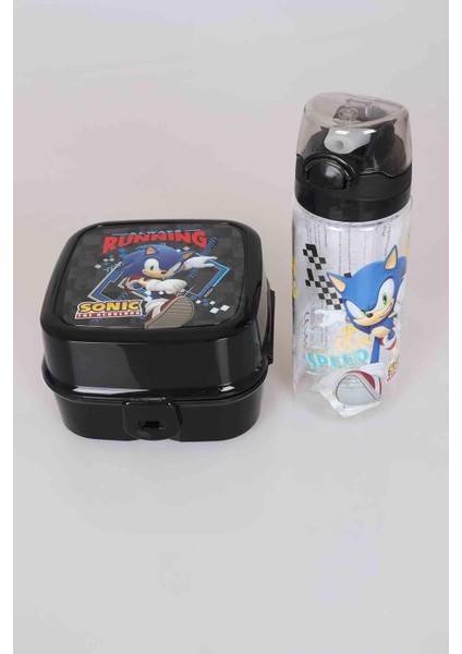 LİSANSLI SONIC 2 KATLI BESLENME KUTUSU / LUNCH BOX VE 500 ML TRITAN MATARA 2'LİSİ