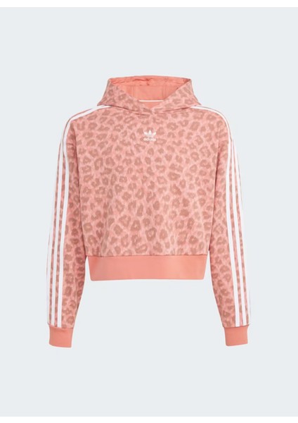 Düz Kız Çocuk Pembe Sweatshırt IJ0746 Crop Hoodıe