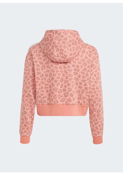 Düz Kız Çocuk Pembe Sweatshırt IJ0746 Crop Hoodıe