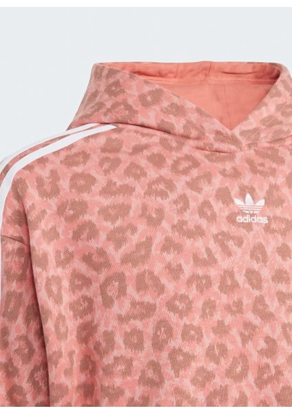 Düz Kız Çocuk Pembe Sweatshırt IJ0746 Crop Hoodıe