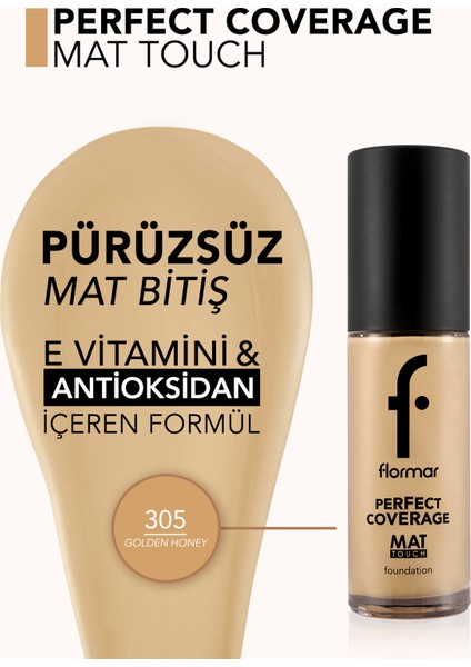 Mat Touch E Vitamini İçeren Yüksek Pigmentli & Mat Bitişli Fondöten modelleri