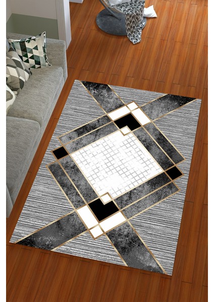 Piramit Desenli Trend Lastikli Halı Örtüsü