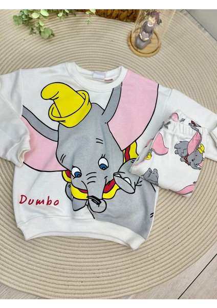 Dumbo Baskılı Fittilli Beyaz Takım