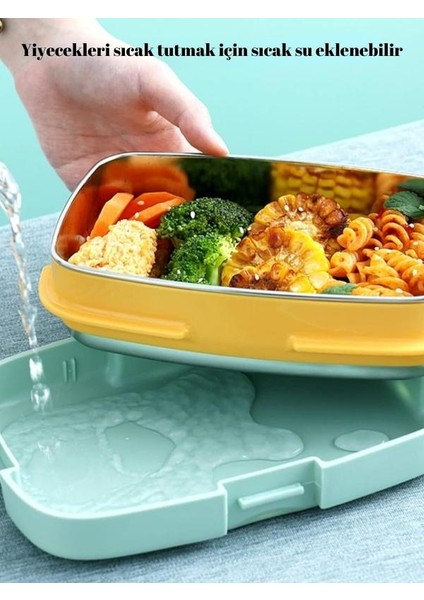 Litan Stainless Steel Lunch Box Tek Katlı Paslanmaz Çelik Kolay Kilitlenir Sefer Tası – 1000 ml