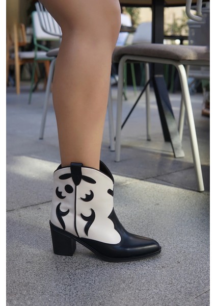 Kaela Siyah Desenli Kadın Boot