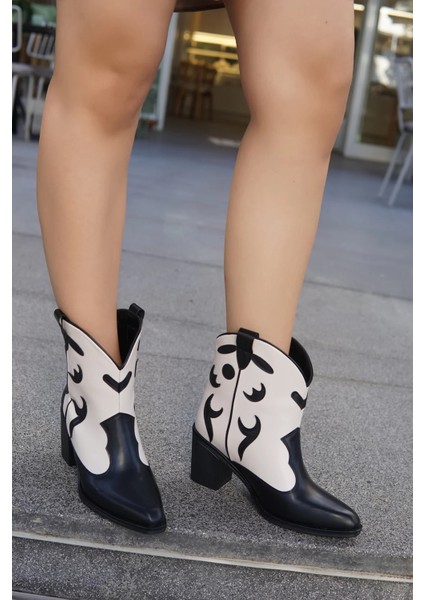 Kaela Siyah Desenli Kadın Boot