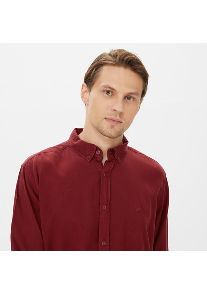 Nautıca Erkek Bordo Classıc Fıt Uzun Kollu Gömlek W37232T.6DA fırsatları