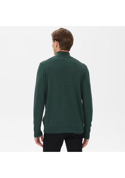 Nautıca Erkek Yeşil Standart Fıt Dik Yakalı Uzun Kollu Triko S37104T.3PB fiyatları