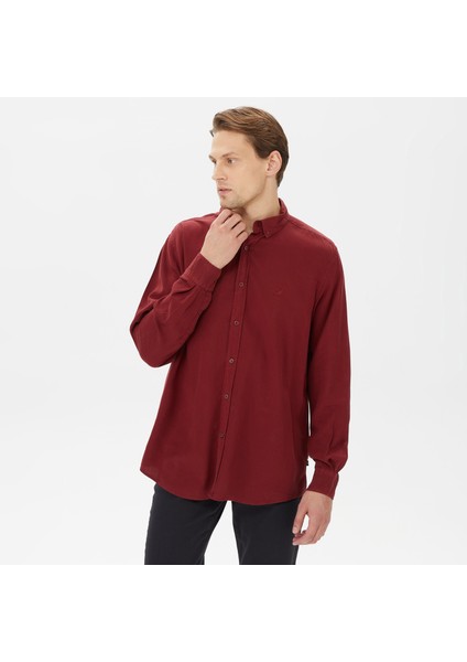 Nautıca Erkek Bordo Classıc Fıt Uzun Kollu Gömlek W37232T.6DA