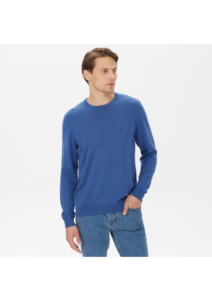Nautıca Erkek Mavi Standart Fıt Uzun Kollu Triko S37002T.4UB