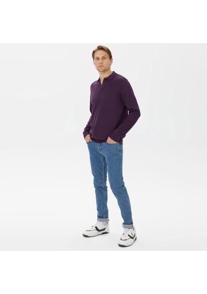 Nautıca Erkek Mor Standart Fıt Polo Yaka Uzun Kollu Triko S37108T.6SW