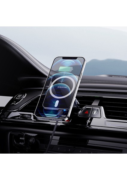Borofone BH43 Manyetik Kablosuz Araba Şarjı IPHONE12 Cep Telefonu Için Araç Şarj Braketi (Yurt Dışından)