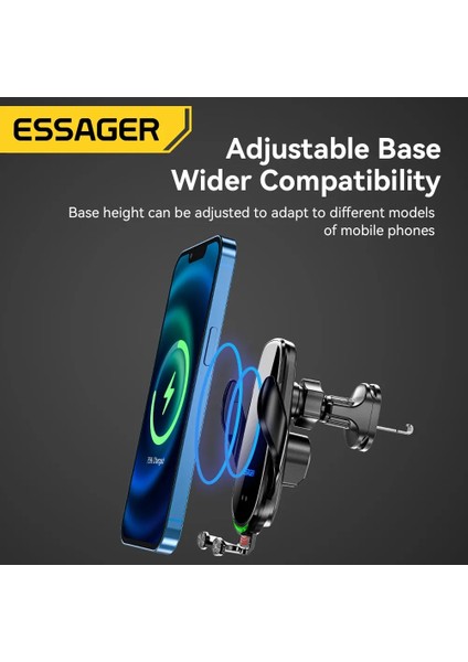 Essager Qi 15W Kablosuz Şarj Cihazı Araç Telefonu Tutucu Arabada Hava Firar Dağı iPhone 14 13 12 x Pro Max Xiaomi Huawei Hızlı Şarj (Yurt Dışından) fırsatları