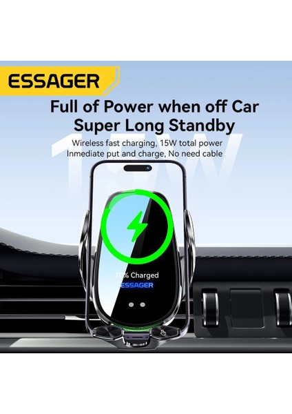 Essager Qi 15W Kablosuz Şarj Cihazı Araç Telefonu Tutucu Arabada Hava Firar Dağı iPhone 14 13 12 x Pro Max Xiaomi Huawei Hızlı Şarj (Yurt Dışından) indirimleri
