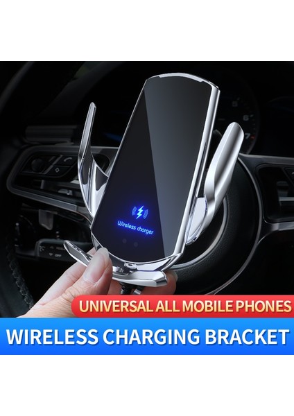 Otomatik 15W Qi Araç Kablosuz iphone Şarj Cihazı 14 13 12 Xr x 8 Samsung S20 S10 Manyetik USB Kızılötesi Sensör Telefon Tutucu Dağı (Yurt Dışından)