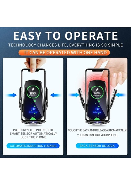 Otomatik 15W Qi Araç Kablosuz iphone Şarj Cihazı 14 13 12 Xr x 8 Samsung S20 S10 Manyetik USB Kızılötesi Sensör Telefon Tutucu Dağı (Yurt Dışından)