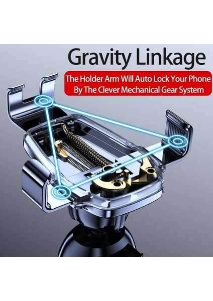 Araç Telefonu Tutucu Otomatik Kilit Cep Cep Telefonu Stand Braketi Gps Akıllı Telefon Montaj Yerçekimi Desteği Arabada iPhone Xiaomi Samsung (Yurt Dışından) fırsatları