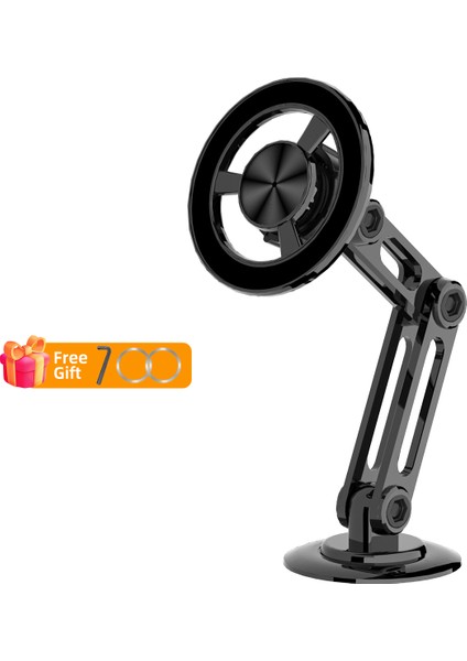 Evrensel 360 Derece Manyetik Telefon Tutucu Teleskopik Araç Telefonu Montaj iPhone 14 13 12 11 Max Artı Araç Navigasyon Braketi (Yurt Dışından)