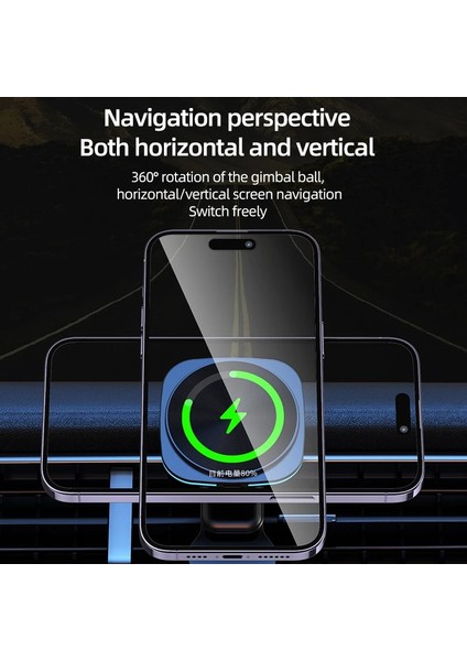 15W Rgb LED Işık Manyetik Araba Kablosuz Şarj Cihazı Hava Firar Telefon Tutucu iphone 14 13 12 Pro Max Macsafe Hızlı Şarj Istasyonu (Yurt Dışından) indirimleri