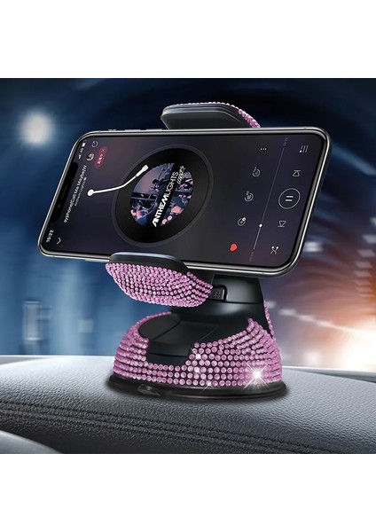 2023 Elmas Cep Telefonu Tutucu Araç Telefonu Montajı Için Pembe Esnek Masa Standı Montaj Bling Araba Aksesuarları Iç Kadın (Yurt Dışından) modelleri